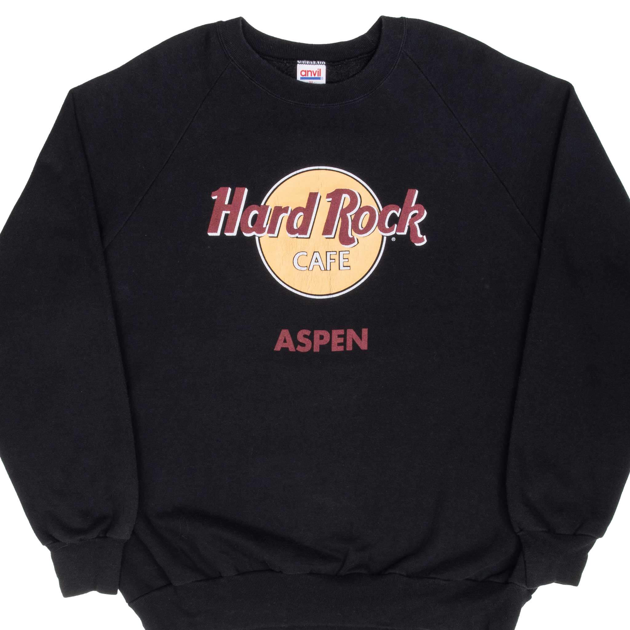 VINTAGE HARD ROCK CAFE SAVE THE PLANET LONDON BLACK SWEATSHIRT 1990S SIZE XL
