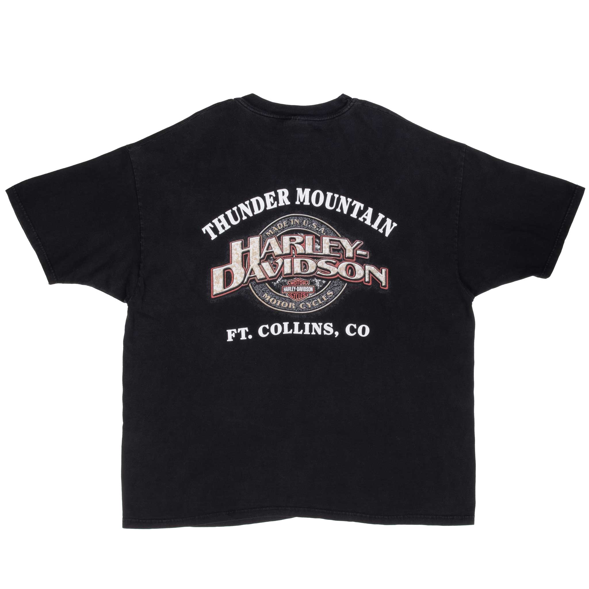 Vintage Harley Davidson Ft Collins Co 2000 Pocket Tee Shirt Size 2XL Made In USA