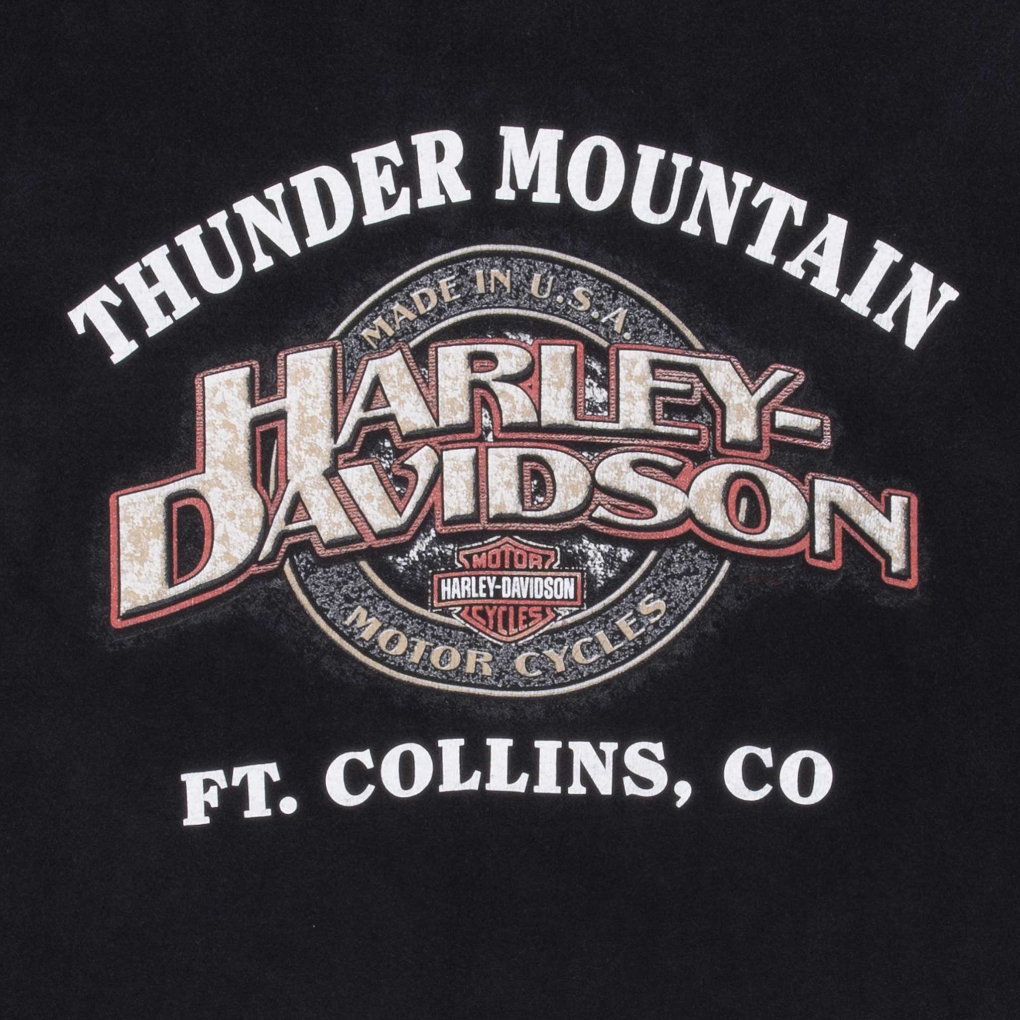 Vintage Harley Davidson Ft Collins Co 2000 Pocket Tee Shirt Size 2XL Made In USA