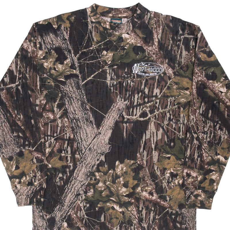 Vintage Hunting Mossy Oak Break Up Camo Long Sleeve Tee Shirt Size XL