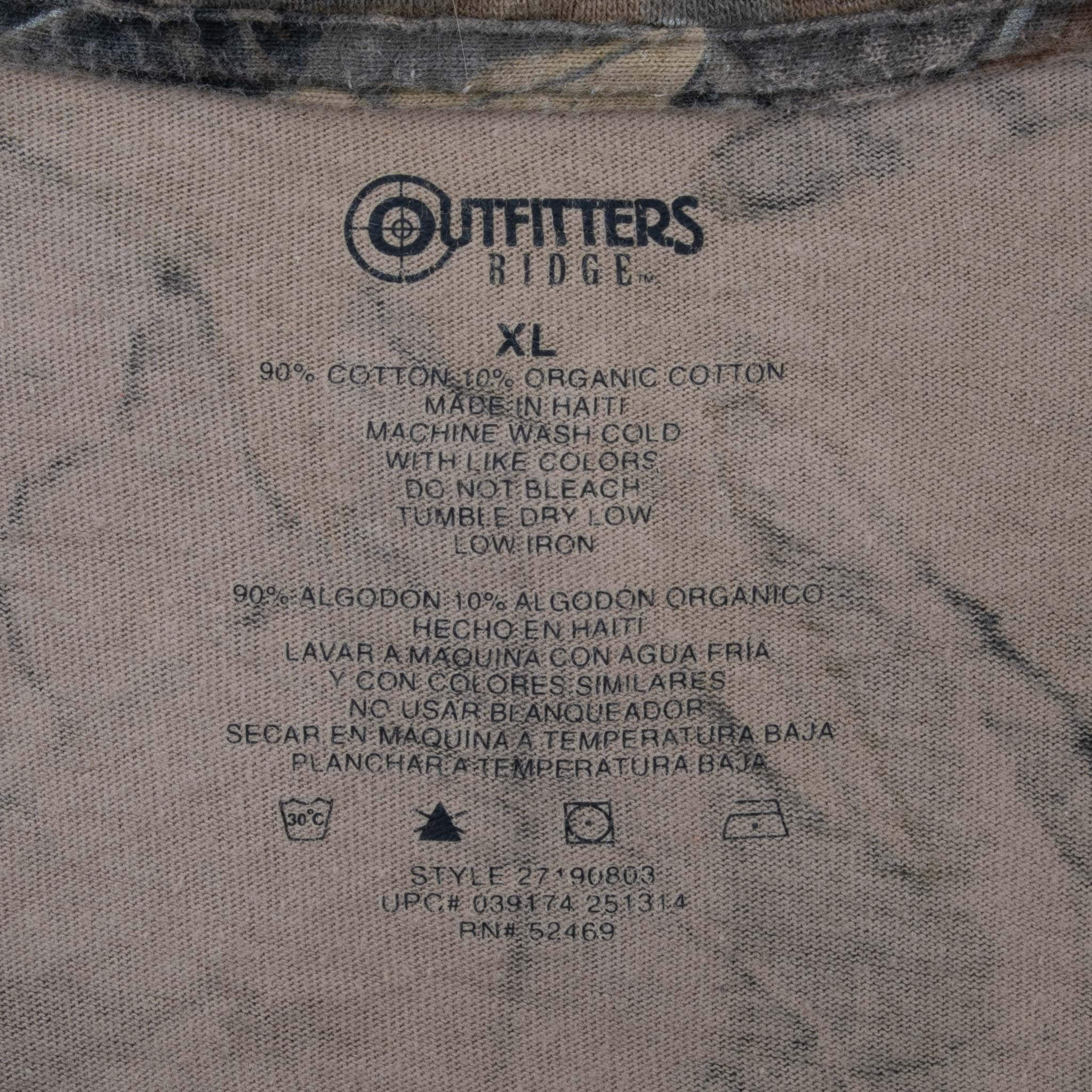 Vintage Hunting Realtree Hardwoods Camo Long Sleeve Pocket Tee Shirt Size XL