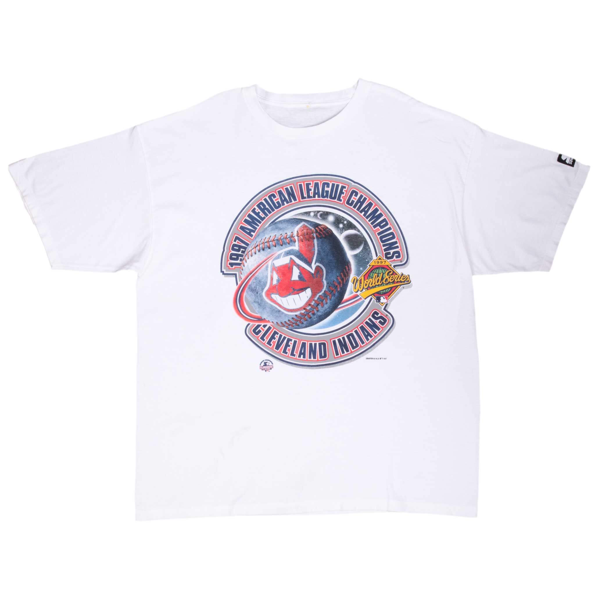 Vintage Mlb Cleveland Indians American League Champions 1997 Tee Shirt 2XL