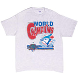 Vintage Mlb Toronto Blue Jays World Champions 1992 Tee Shirt Size Large Made In USA With Single Stitch Sleeves