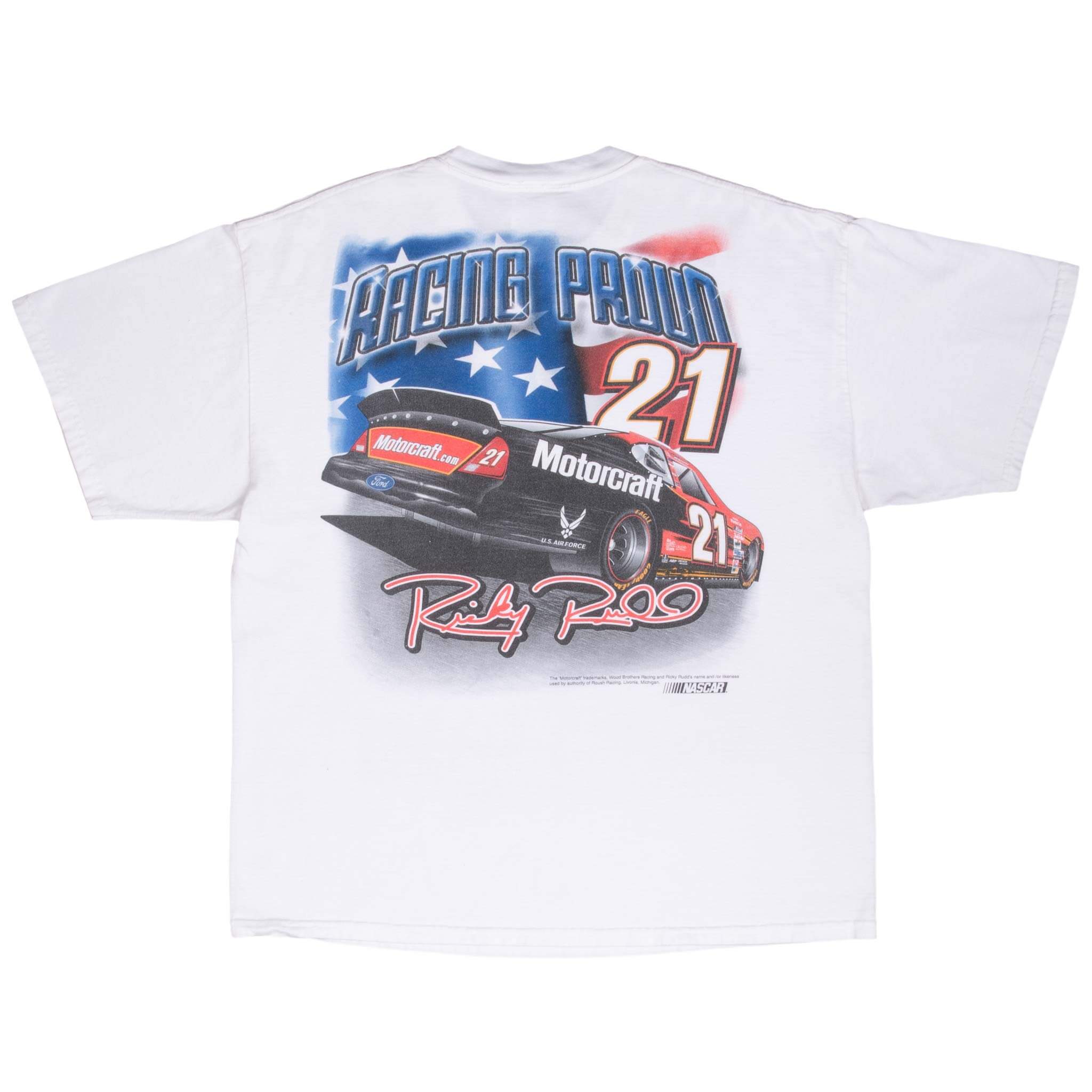 Vintage Nascar Ricky Rudd All American Man 1990S Tee Shirt Size XL