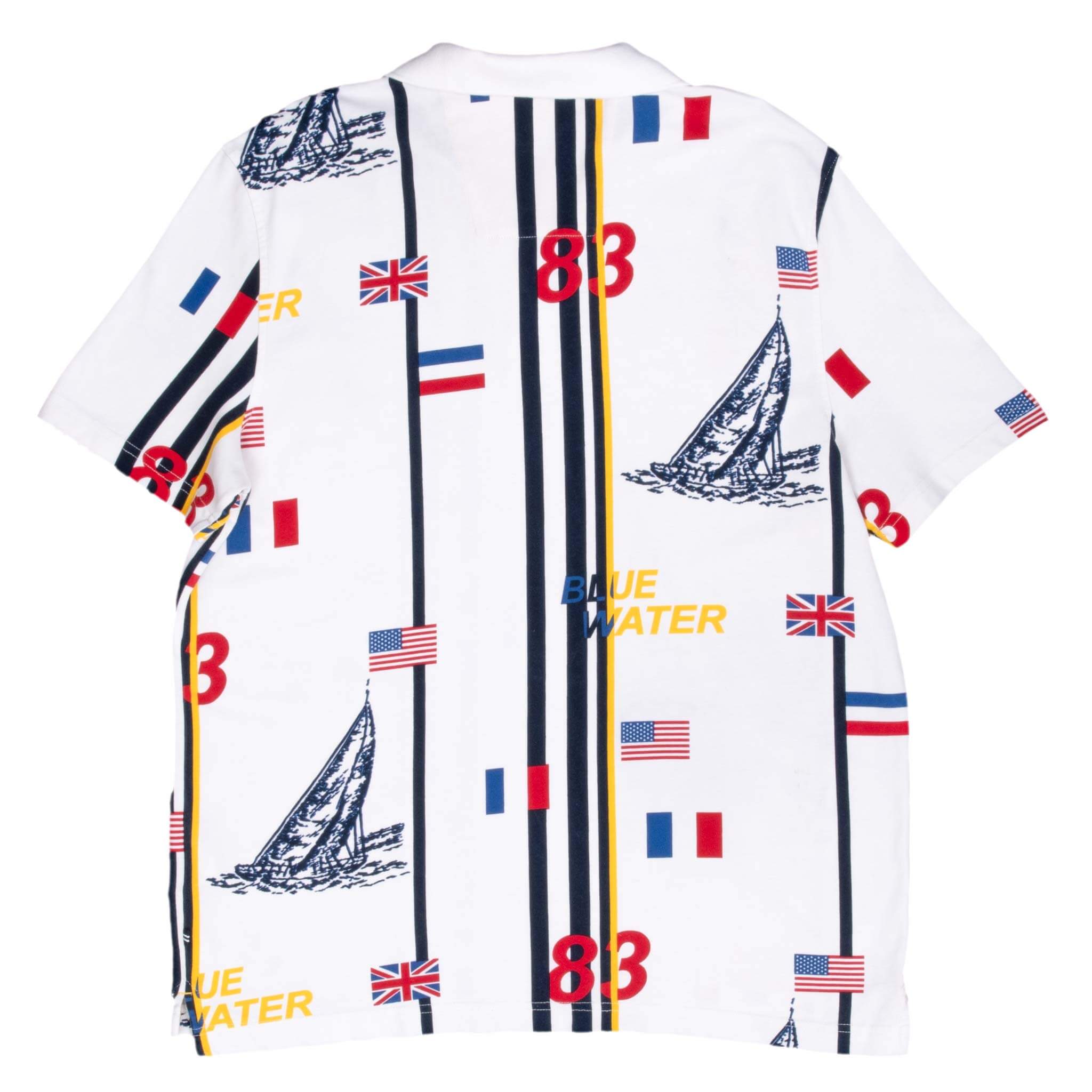 Vintage Nautica Blue Water Sailing White Polo Shirt 2000S Size Large