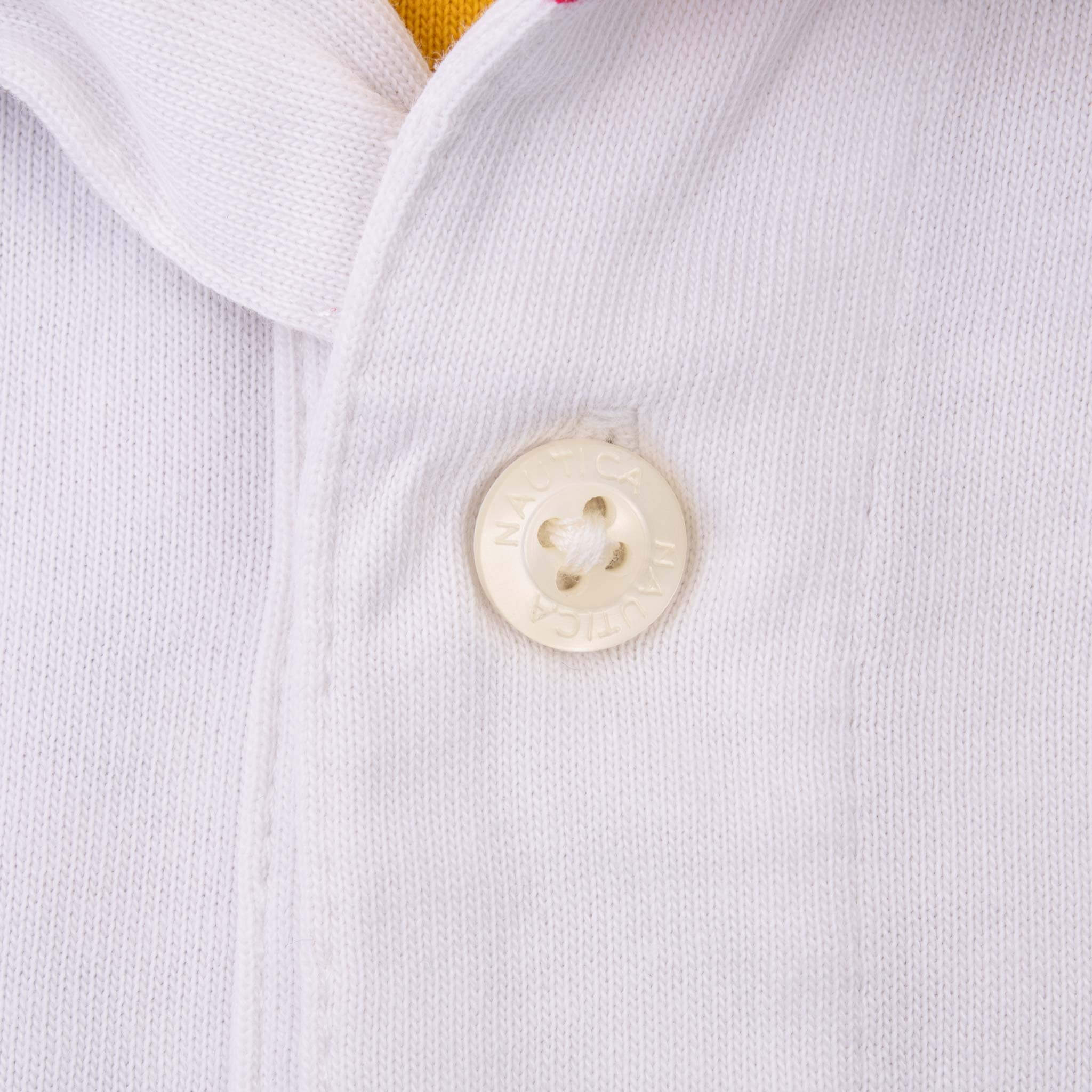 Vintage Nautica Blue Water Sailing White Polo Shirt 2000S Size Large