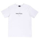 Vintage Nautica Spellout White Tee Shirt 2000S Size Medium