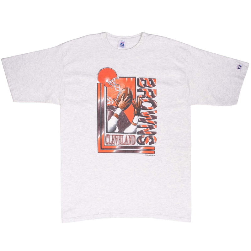 Vintage Nfl Cleveland Browns Grey Tee Shirt 1994 Size XL Made In USA With Single Stitch Sleeves