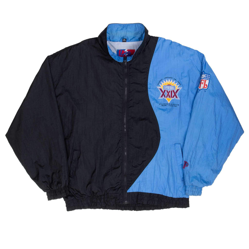 Vintage Nfl Super Bowl XXIX 1995 Miami Blue and Black Windbreaker Jacket 1995 Size Large