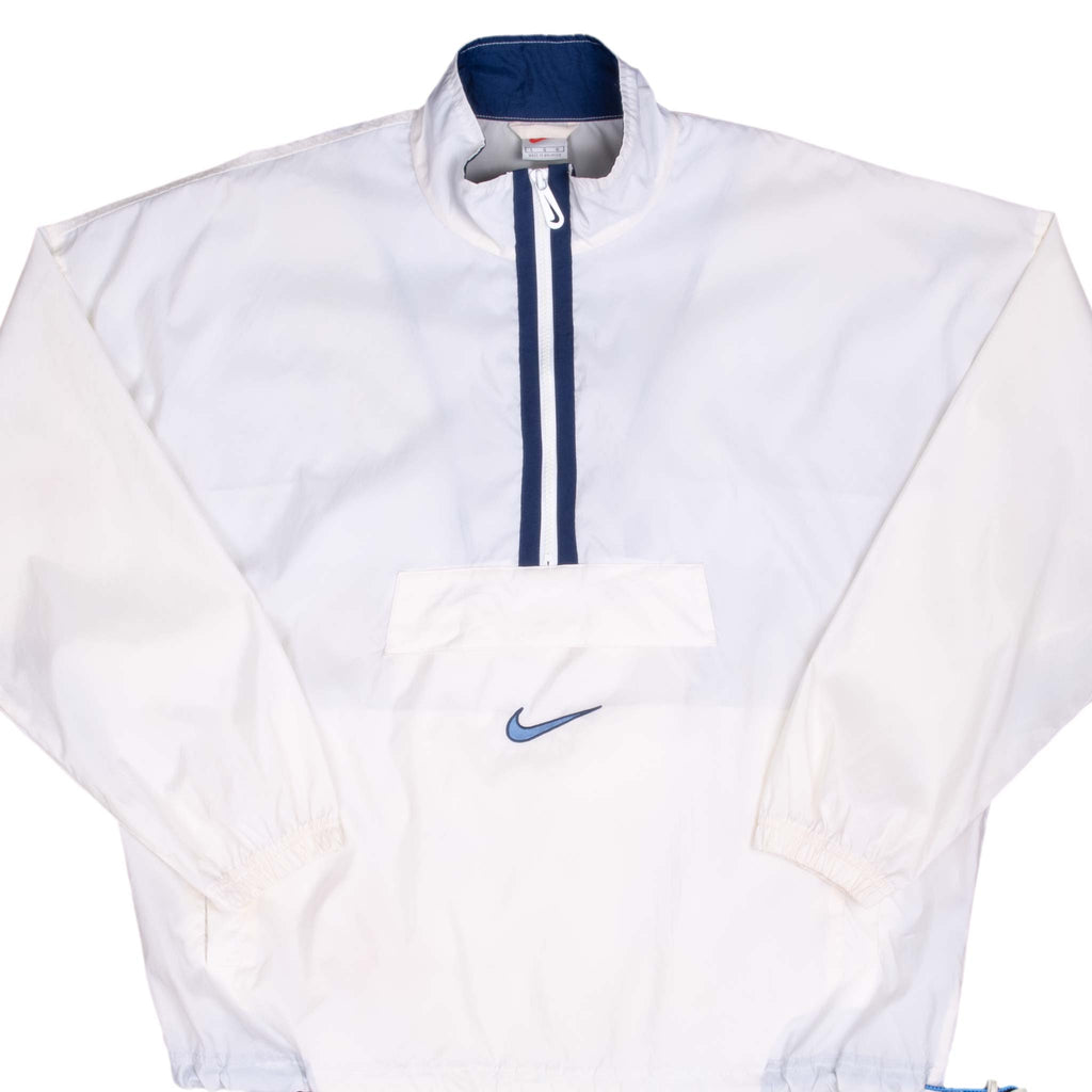 Vintage Nike Big Swoosh White Pullover Windbreaker Jacket 2000S Large