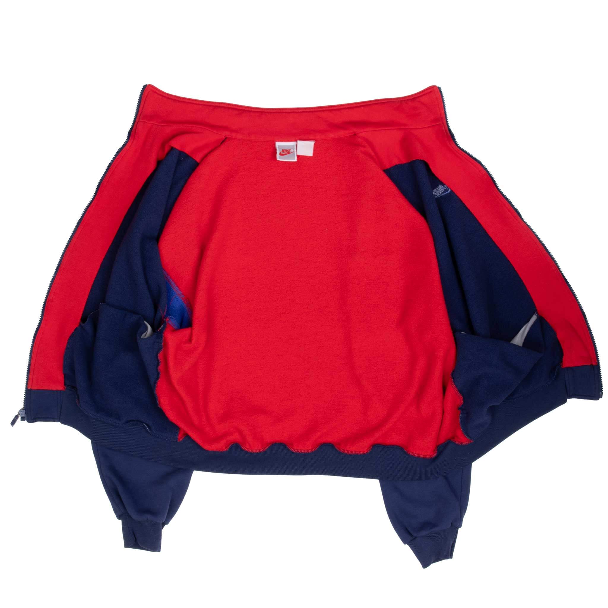 Vintage Nike Classic Swoosh Blue Full Zip Sweatshirt 1980S Size XL