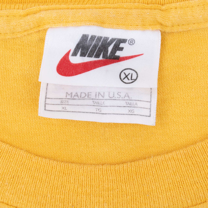 VINTAGE NIKE CLASSIC SWOOSH GREY BLUE TEE SHIRT 1990S SIZE XL MADE IN USA