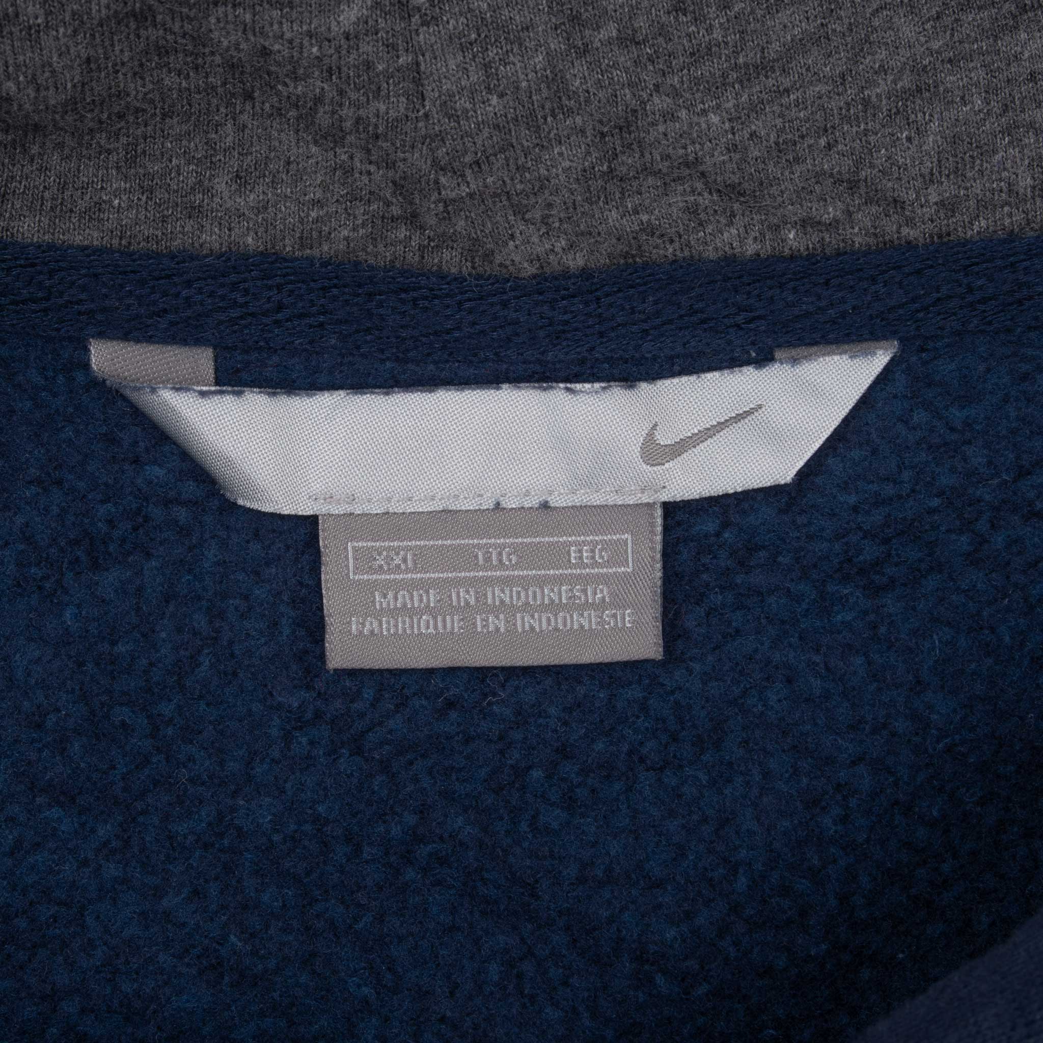 Vintage Nike Classic Swoosh Navy Hoodie Sweatshirt 2000S Size 2XL