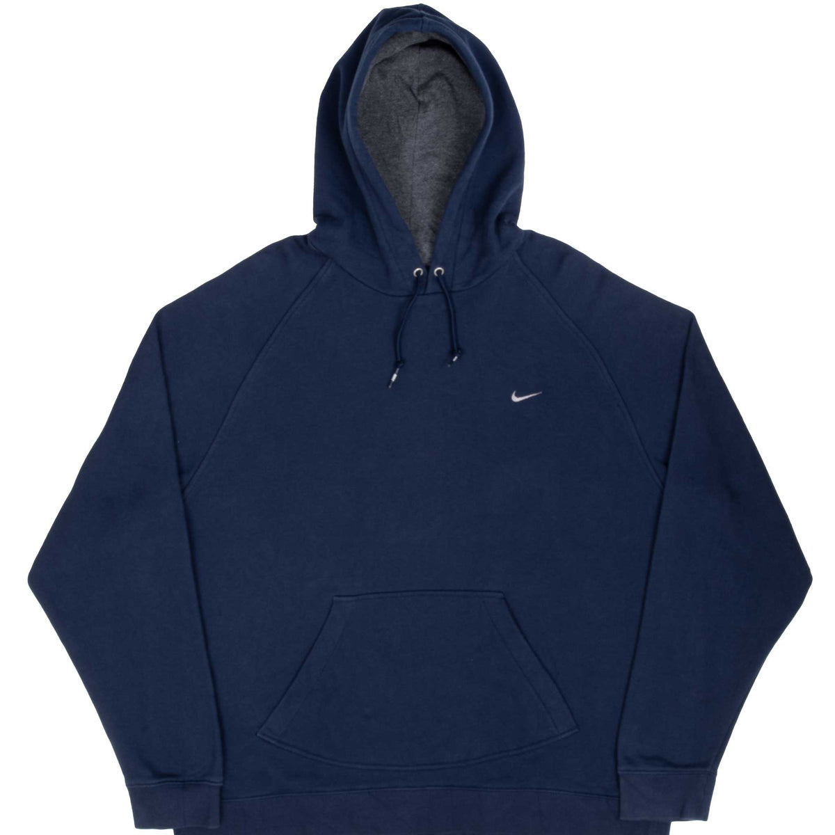 VINTAGE NIKE CLASSIC SWOOSH NAVY BLUE HOODIE SWEATSHIRT 2000S SIZE 2XL