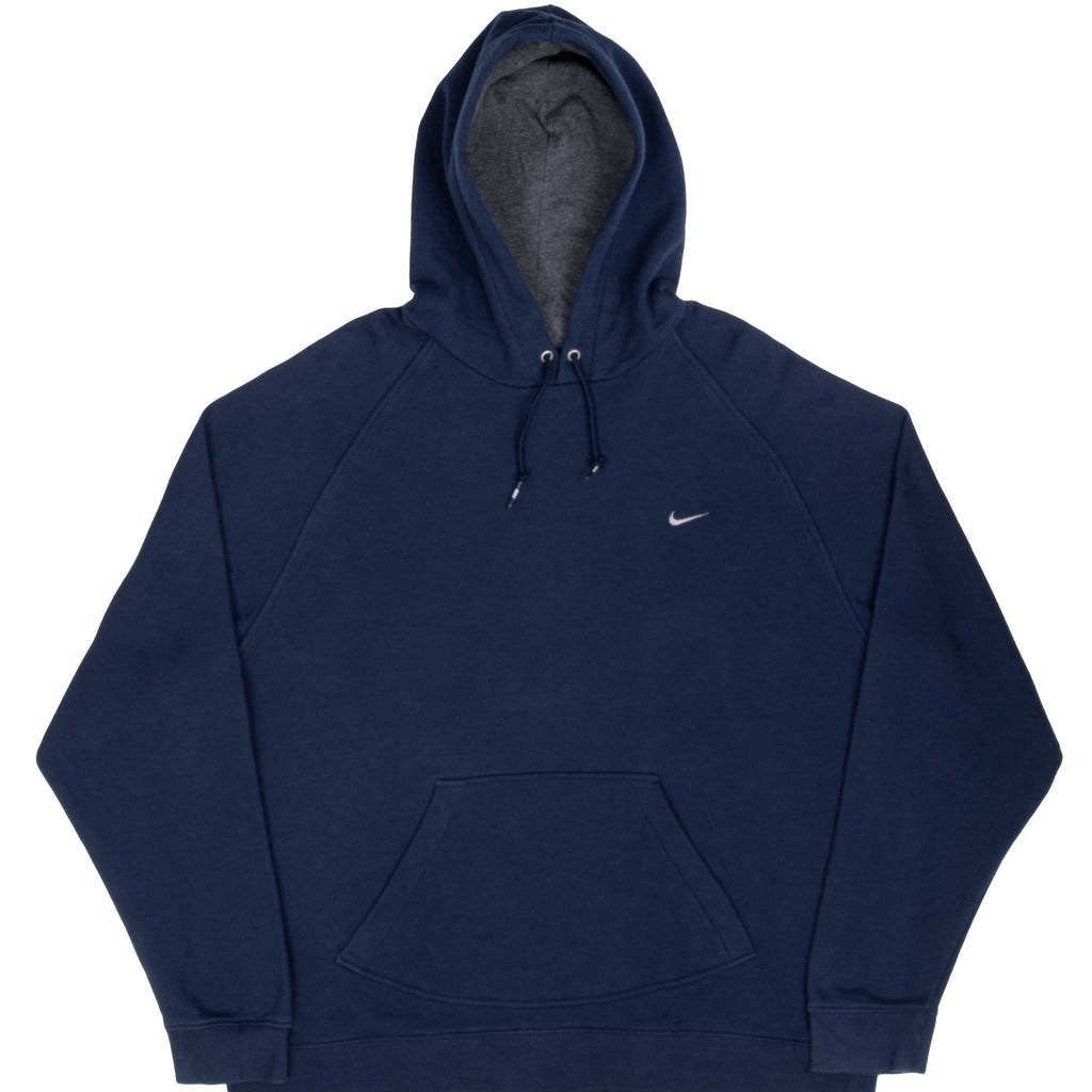 VINTAGE NIKE CLASSIC SWOOSH NAVY BLUE HOODIE SWEATSHIRT 2000S SIZE 2XL Vintage rare usa