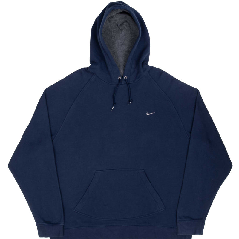 VINTAGE NIKE CLASSIC SWOOSH NAVY BLUE HOODIE SWEATSHIRT 2000S SIZE 2XL Vintage rare usa