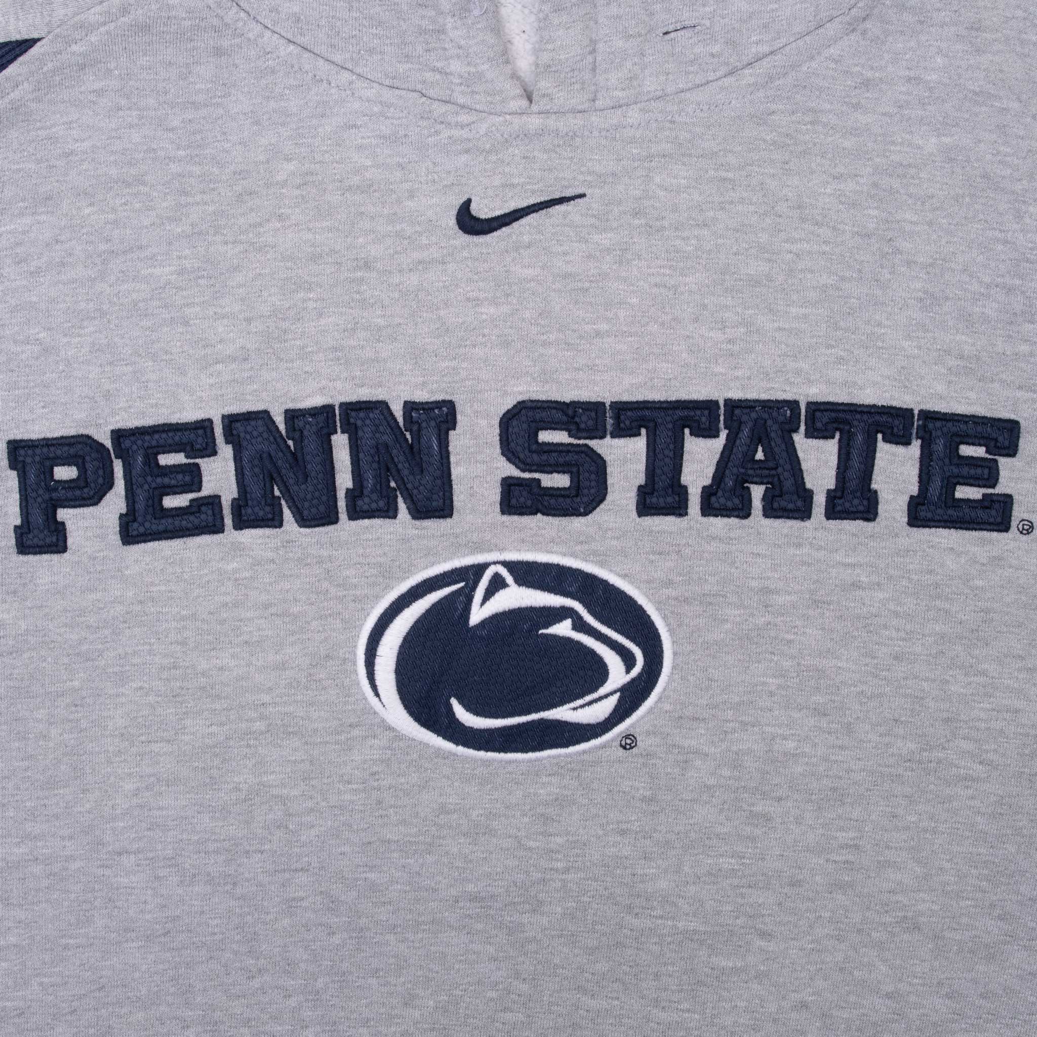 Vintage Nike Ncaa Penn State Grey Hoodie Sweatshirt 2000S Size Small