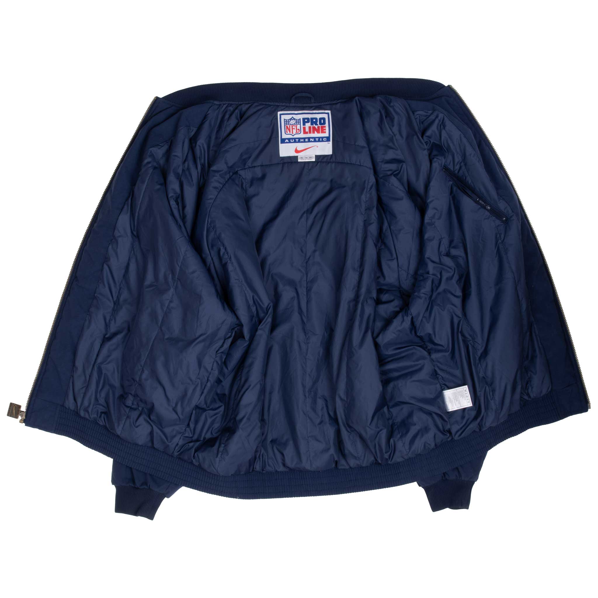 Vintage Nike Nfl Denver Broncos Blue and Orange Bomber Jacket 1990S Size 2XL