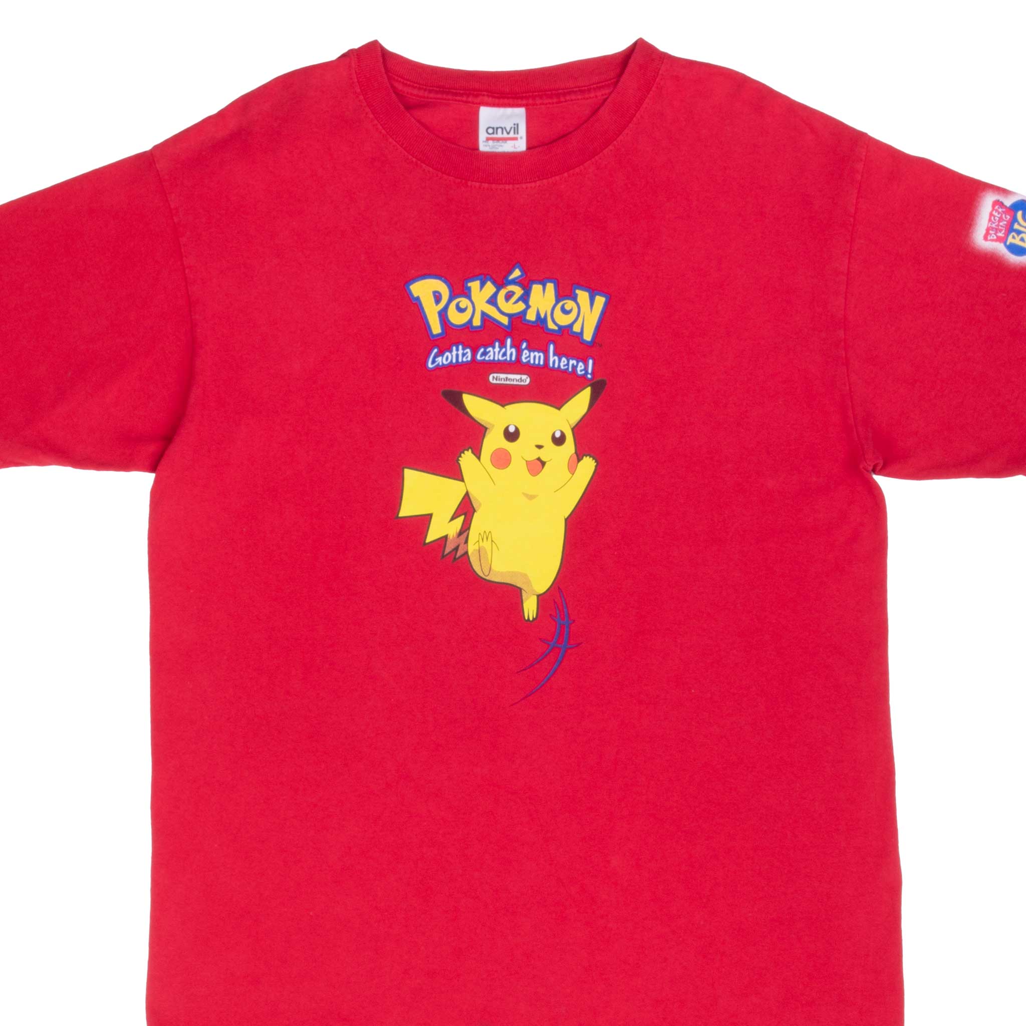 Vintage Pink Nintendo Pokemon With Pikachu From Burger King Big Kids Meal 1990s TeeShirt Size Large