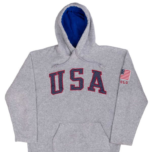 VINTAGE POLO SPORT RALPH LAUREN USA FLEECE HOODIE SWEATSHIRT