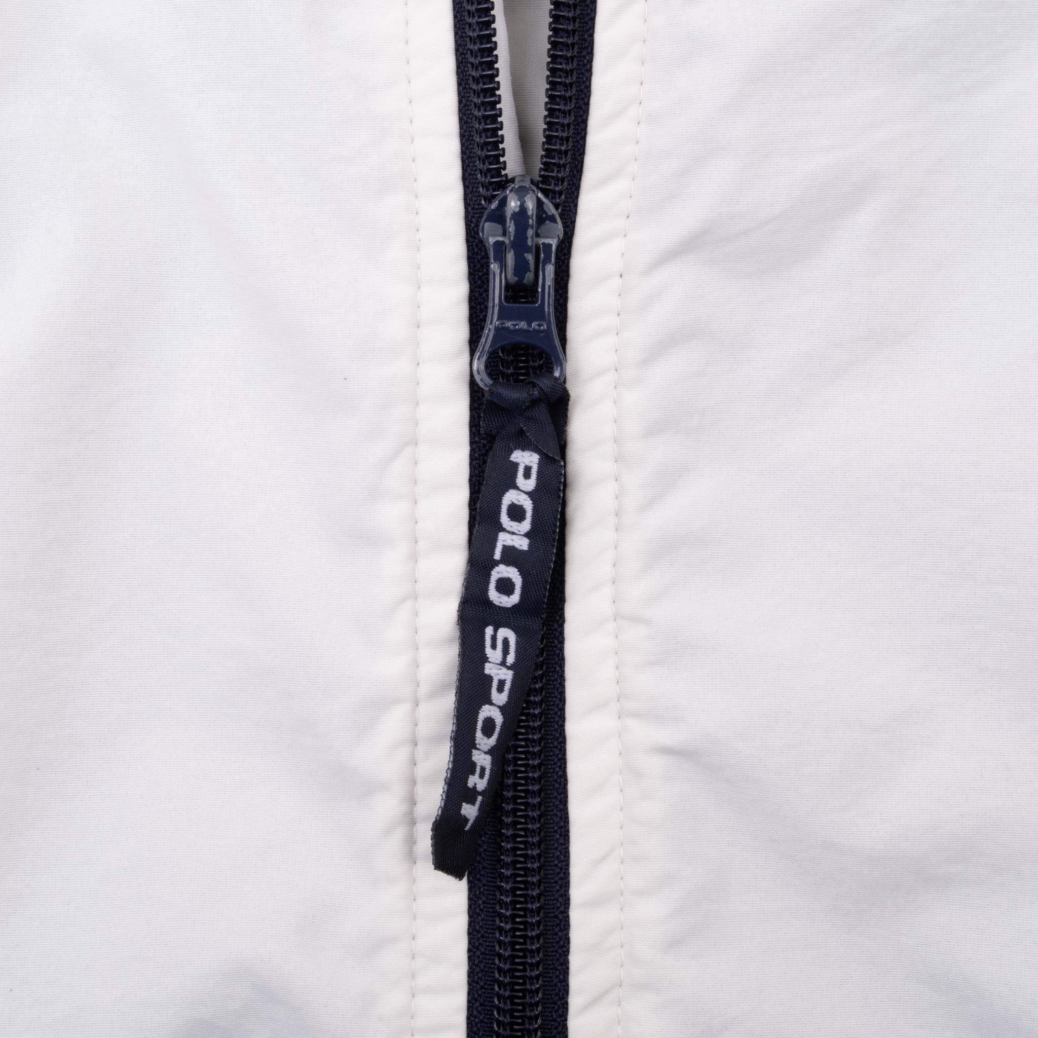 Vintage Polo Sport Ralph Lauren White Windbreaker Jacket 1990S Size Large