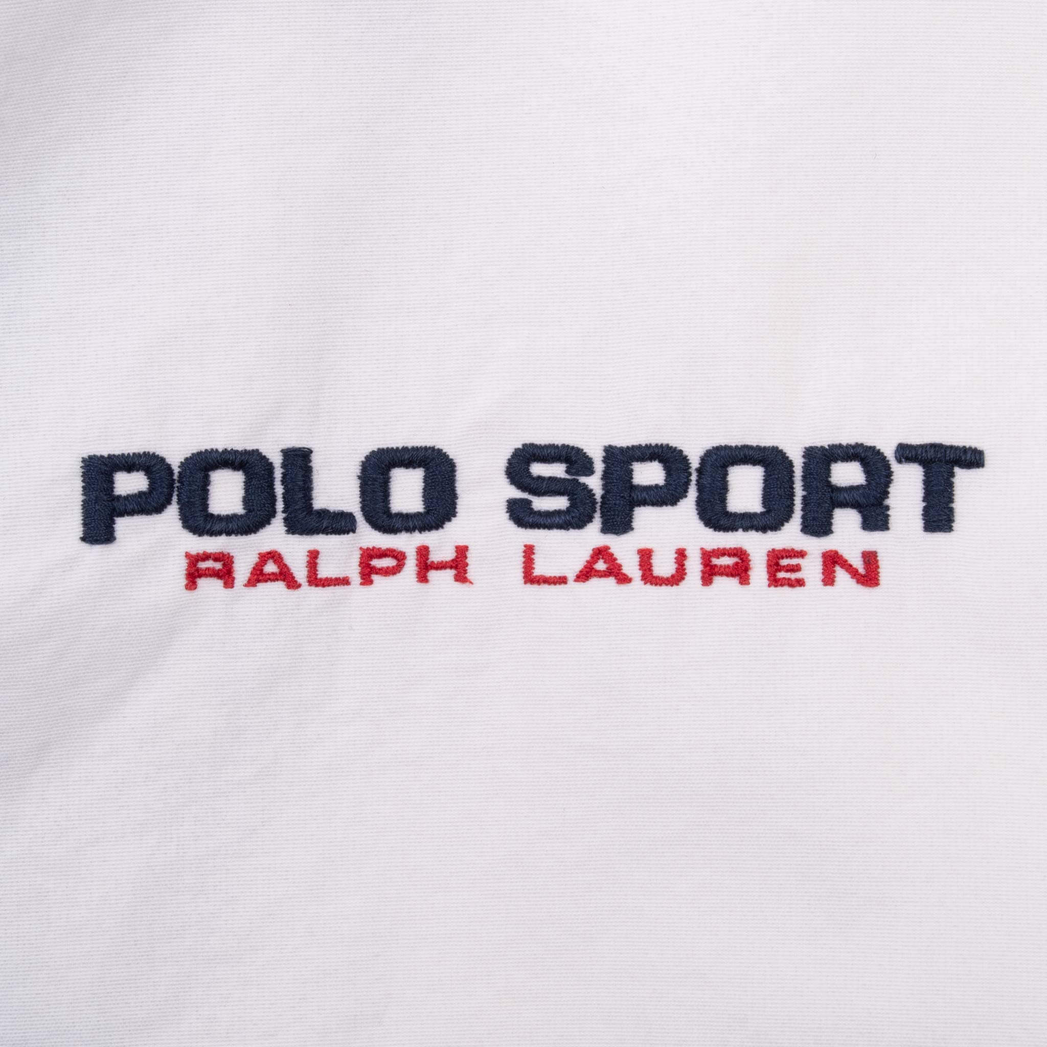 Vintage Polo Sport Ralph Lauren White Windbreaker Jacket 1990S Size Large