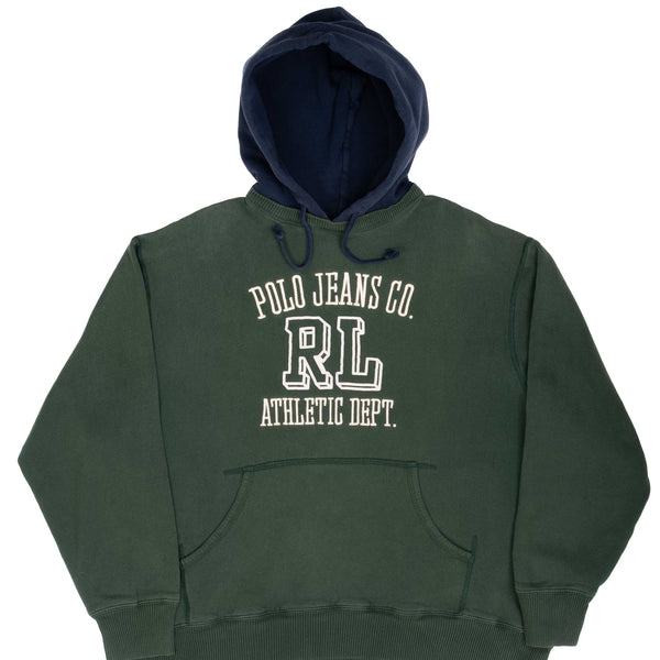 VINTAGE RALPH LAUREN POLO JEANS GREEN HOODIE SWEATSHIRT