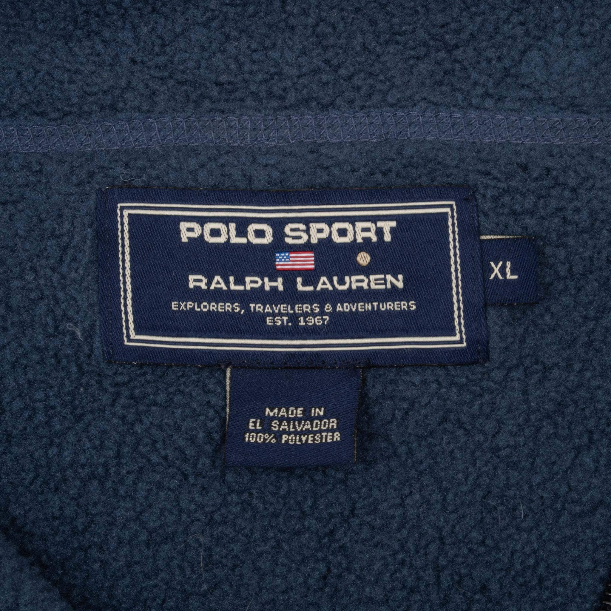 Vintage Ralph Lauren Polo Sport Quarter Zip Fleece Pullover Jacket 1990S Size XL