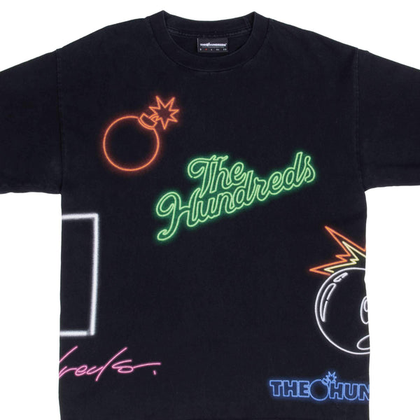 Vintage The Hundreds All Over Print 2000S Black Tee Shirt Size Medium