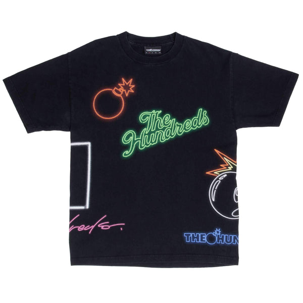 Vintage The Hundreds All Over Print 2000S Black Tee Shirt Size Medium