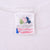 Close-up of Fruit of the Loom neck tag inside white sweatshirt