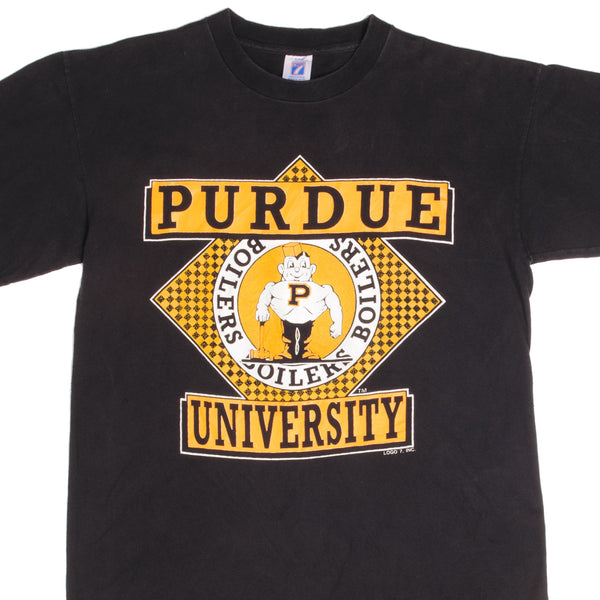 Vintage Perdue University Tee Shirt 1990S Size Large Made In USA With Single Stitch Sleeves