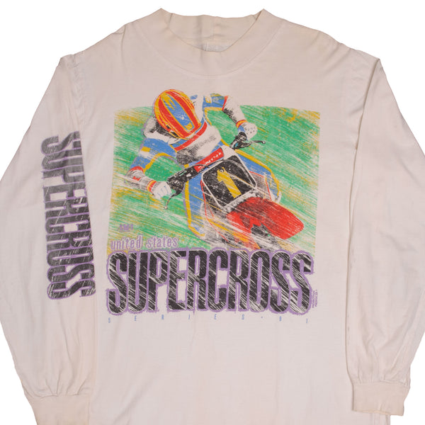 Vintage AMA Motocross United States Supercross 1991 Long Sleeve Tee Shirt Size XL 