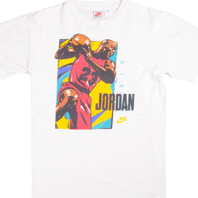 Vintage White Nike Air Jordan Tee Shirt 1987-1992 Size M