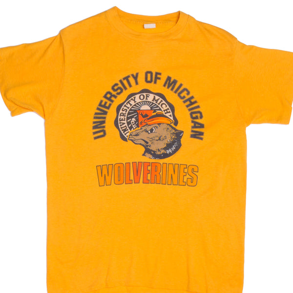 VINTAGE UNIVERSITY OF MICHIGAN WOLVERINES TEE SHIRT 1980s SIZE LARGE MADE IN USA
