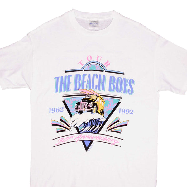 Vintage Beach Boys 30Th Anniversary Tee Shirt 1992 Size Large Made In USA With Single Stitch Sleeves