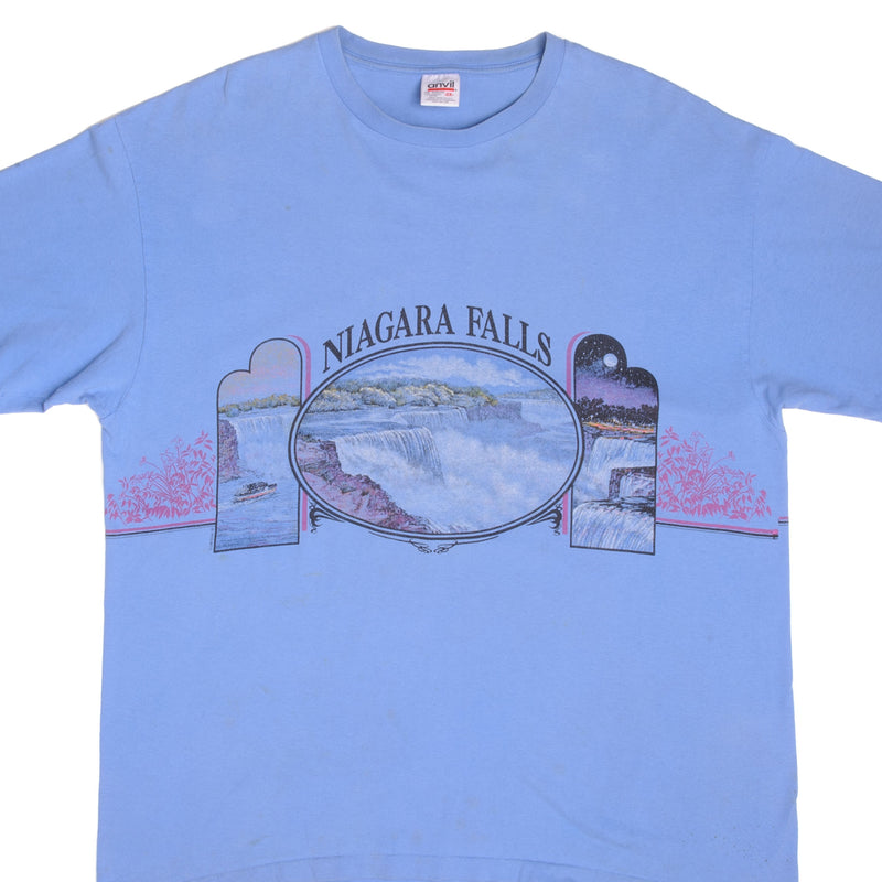 Vintage Niagara Falls All Over Print Souvenir Tee Shirt 1992 Size XLarge With Single Stitch Sleeves