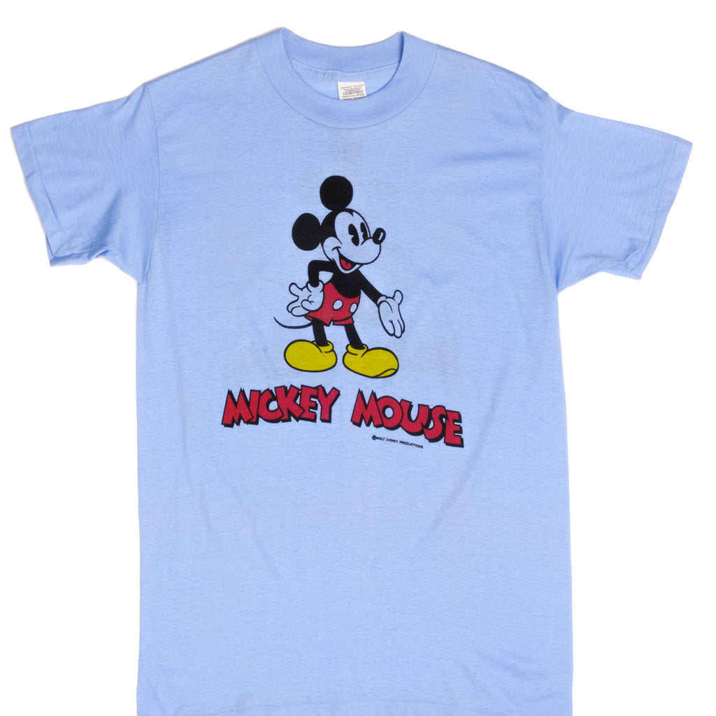 Vintage Disney Mickey Mouse 1980S Tee Shirt Size Medium Made In USA With Single Stitch Sleeves