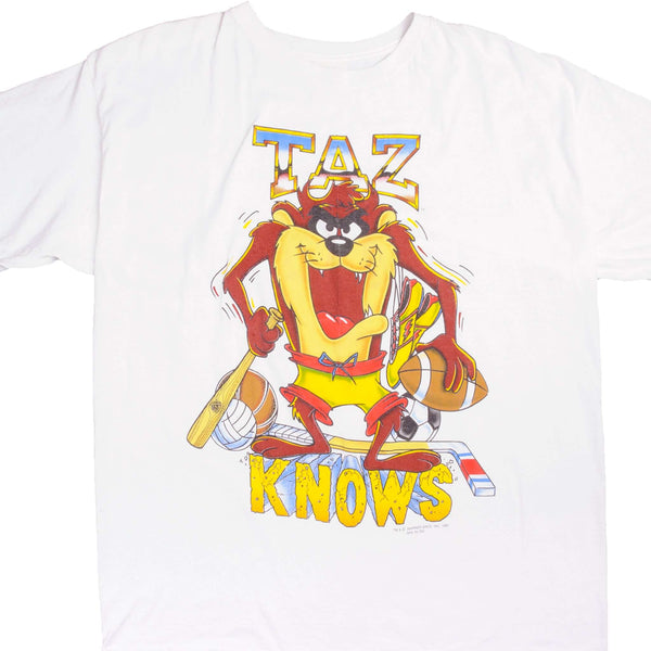VINTAGE TAZ LOONEY TUNES  TEE SHIRT 1990 SIZE XL MADE IN USA