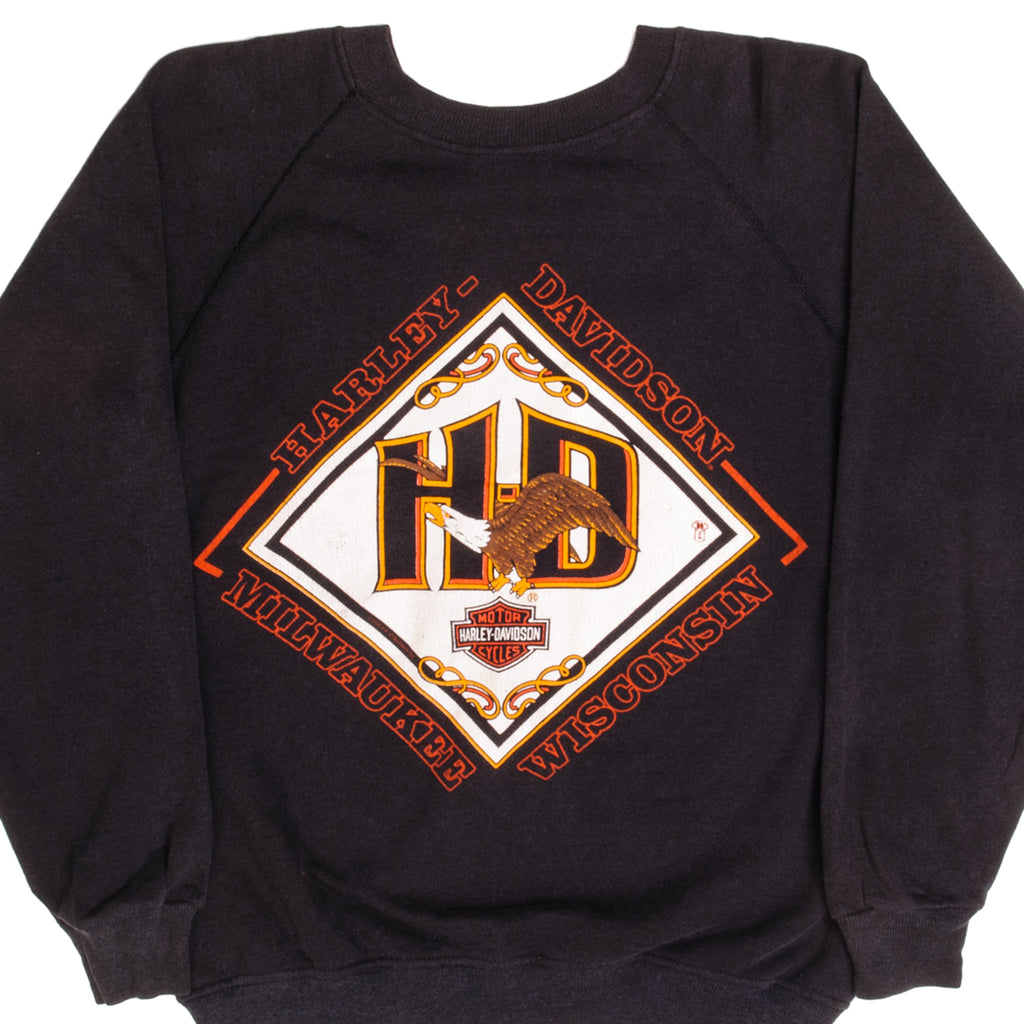 Vintage Harley Davidson 1988 Milwauckee Wisconsin Ted's Alton, IL Sweatshirt Size Medium Made In USA