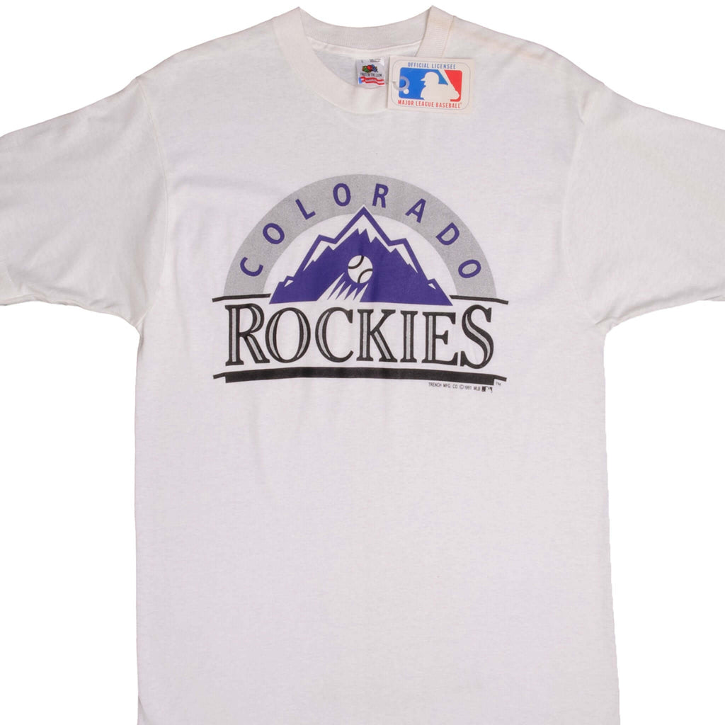 VINTAGE MLB COLORADO ROCKIES TEE SHIRT 1991 SIZE MEDIUM MADE IN USA NOS