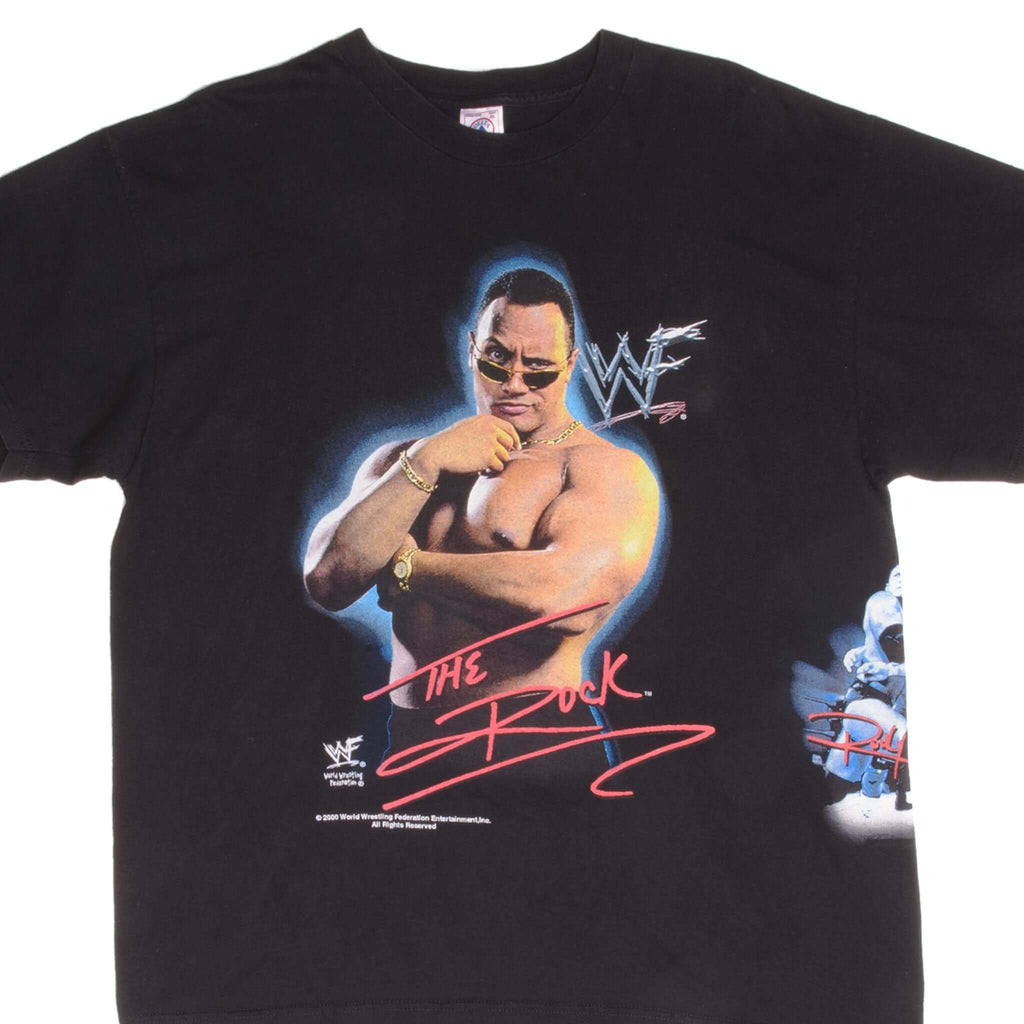 Vintage Wwe Wwf The Rock Tee Shirt 2000 Size XLarge