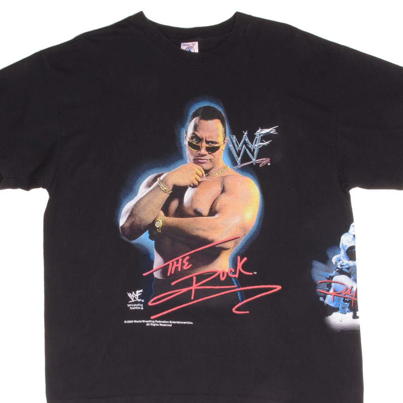 VINTAGE WWE WWF THE ROCK TEE SHIRT 2000 SIZE XL – Vintage
