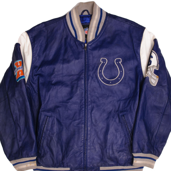 Vintage Nfl Indianapolis Colts Super Bowl Champion 2006 Leather Jacket Size XL