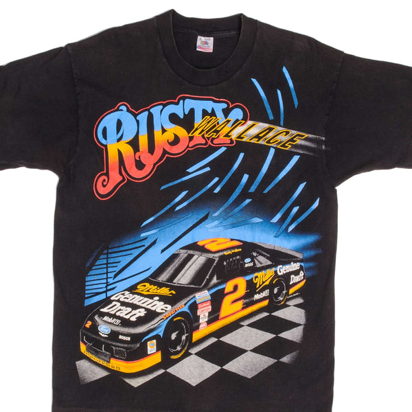 Vintage Nascar Rusty Wallace Number 2 Kickin Asphalt Takin Numbers Tee Shirt Size Large With Single Stitch Sleeves