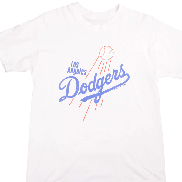 Vintage MLB Los Angeles Dodgers Tee Shirt 1988 Size L With Single Stitch Sleeves.