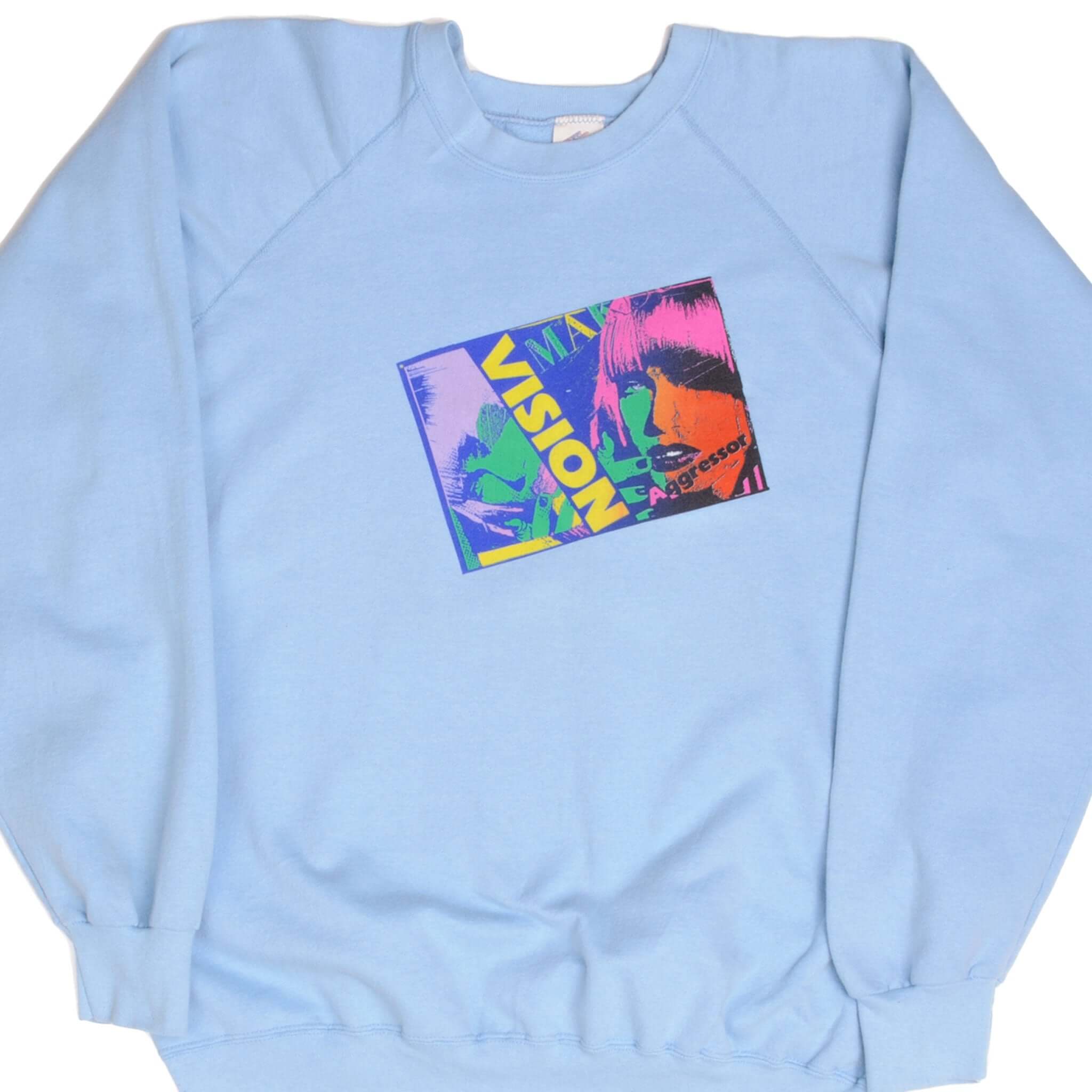 Vintage Vision Streetwear Skate 90S Sweatshirt Size XL  Made In USA