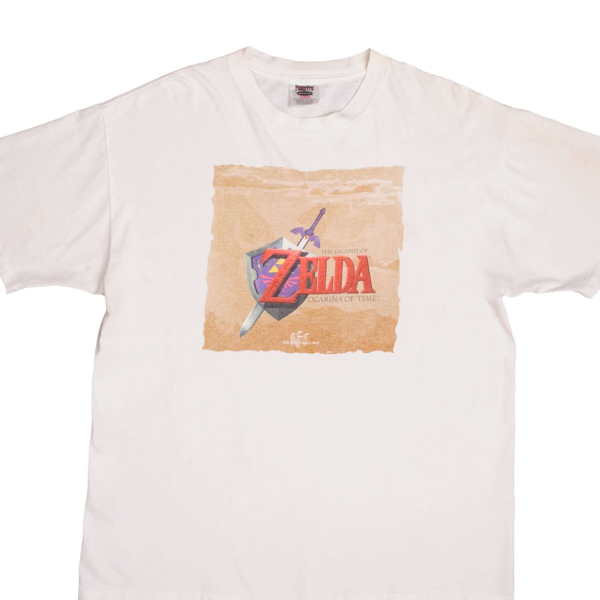 Vintage Nintendo Zelda The Legend Of Ocarina Of Time Tee Shirt 1998 Size XL With Single Stitch Sleeves