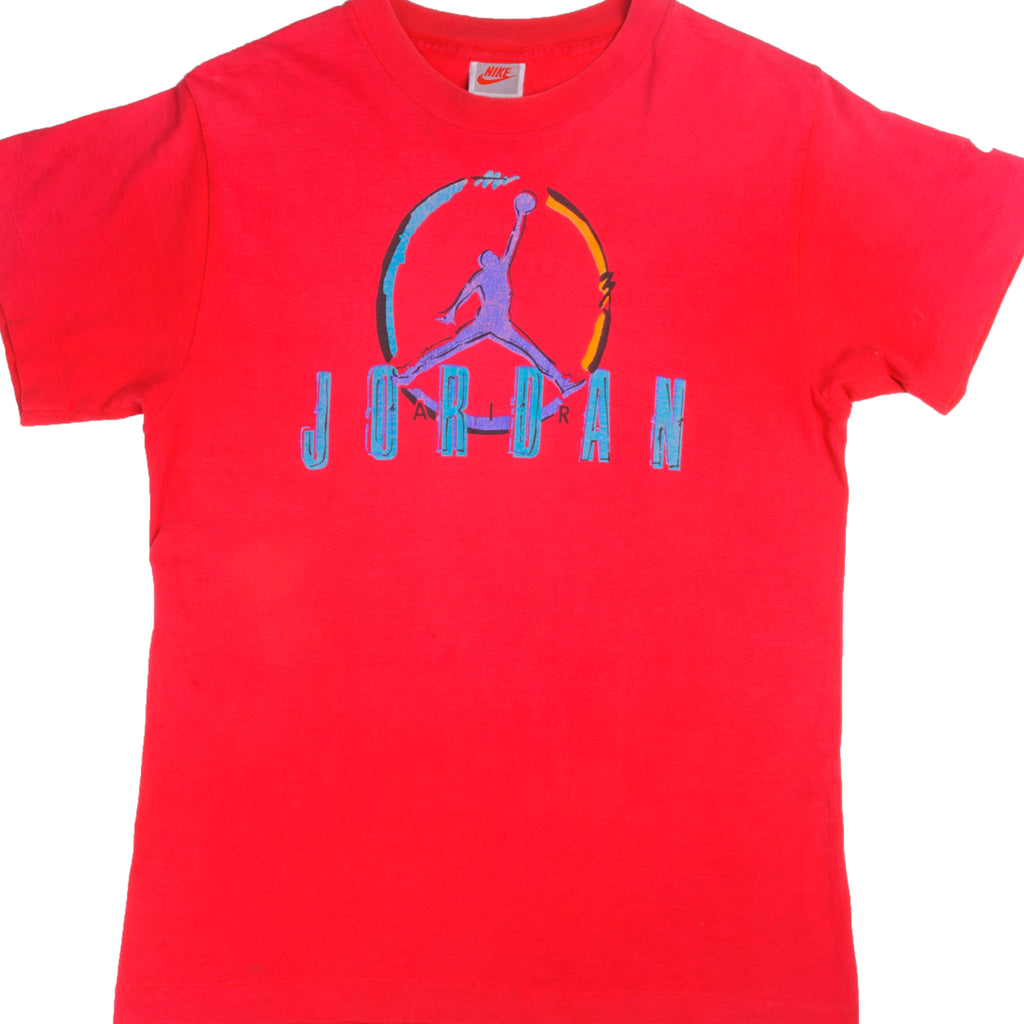 Vintage Pink Nike Air Jordan Tee Shirt 1987-1994 Size M Made In USA With Single Stitch Sleeves.
