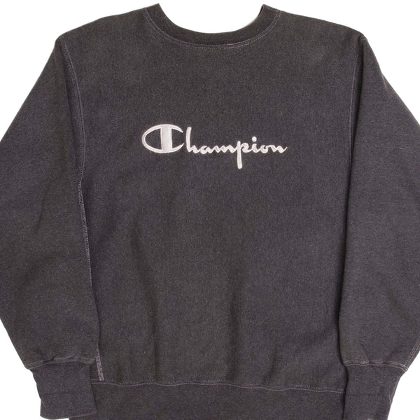 Vintage Grey Reverse Weave Spellout Champion Tri Blend Sweatshirt 1990S Large Made Usa